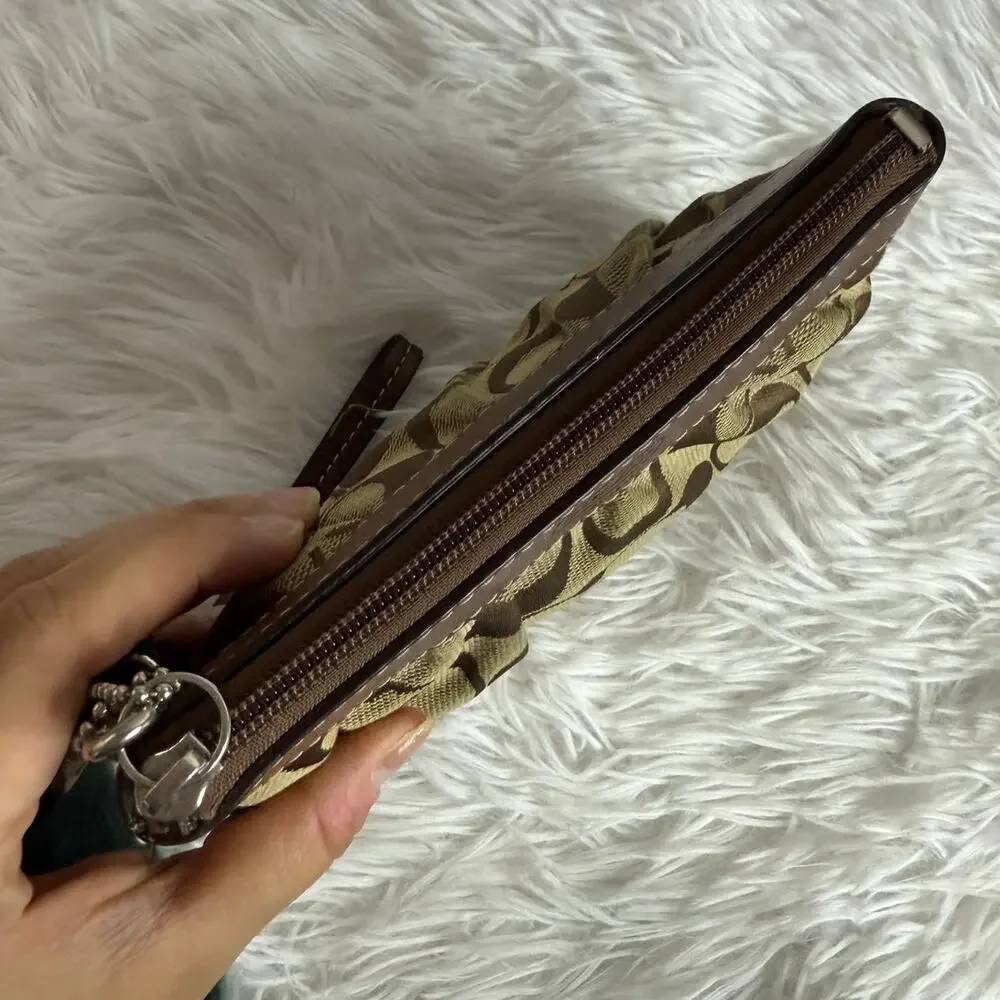 COACH y2k Brown Signature Canvas Wristlet